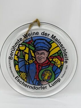 Hiking day Volkach 1982 wines the Main loop Germany Painted Glass Sun Catcher